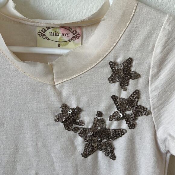 Mia Joy cream sparkle tunic toddler size 2 - Picture 2 of 7